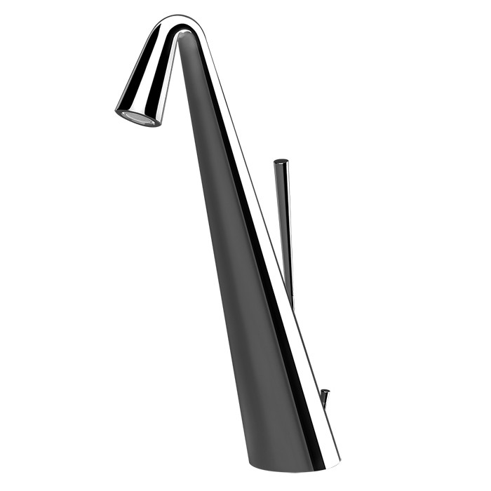 Gessi Смеситель для раковины высокий с донным клапаном на 1 1/4”, соединительные шланги на 3/8, Cono, 45004#149 цвет: finox