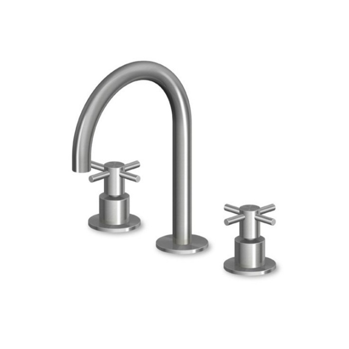 Zucchetti смеситель для раковины, на 3 отв., helm, нержавеющая сталь арт. zhm515.x