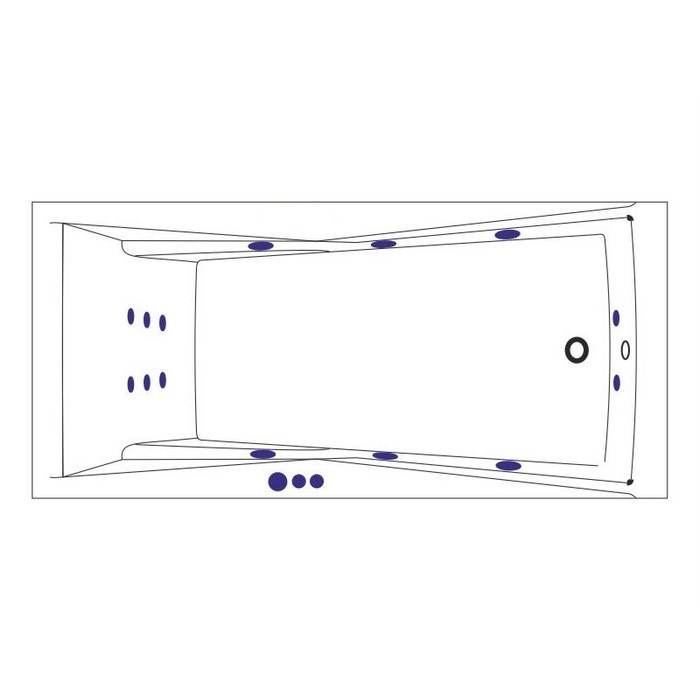 Ванна 180x80 smart, Whitecross Palace, хром арт. 0104.180080.100.SMART.CR