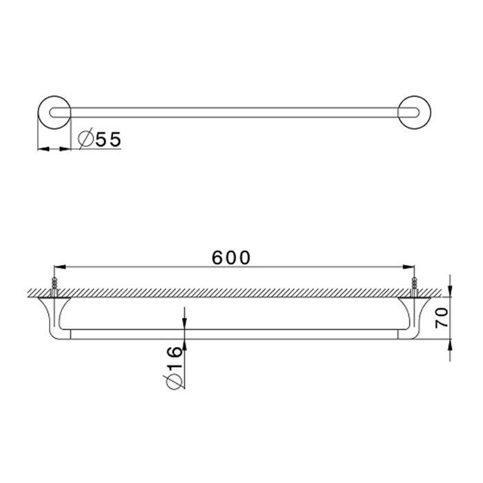 Cisal держатель для полотенца 600 мм vi09010221 vita cisal, цвет: хром