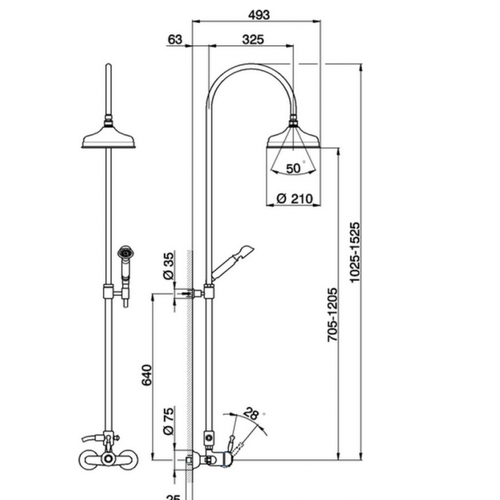 Cisal душевая система ay00405124 arcana royal цвет: золото