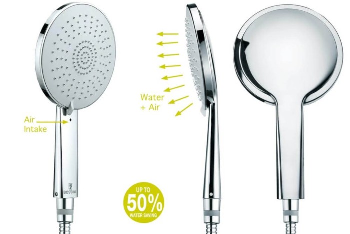 Bossini лейка для душа fit-air 3 режима, mixa, хром арт. b00168.030