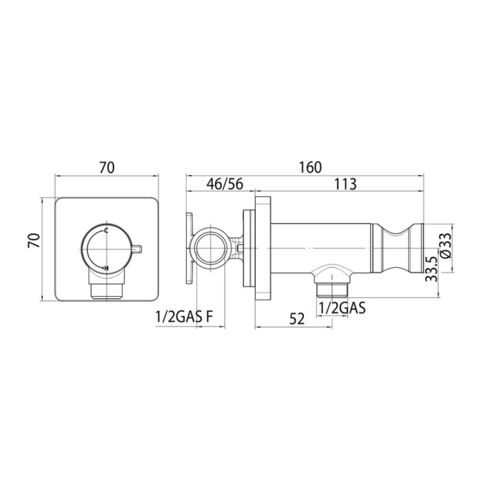 Bossini гигиенический душ со смесителем brass, cube brass, черный арт. e38003b.073