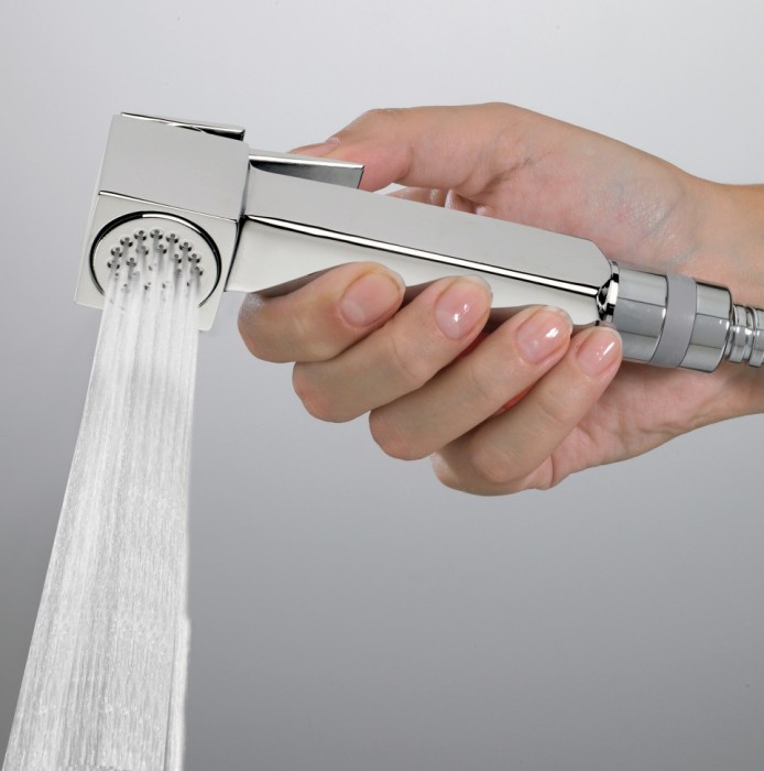 Bossini гигиенический душ со смесителем brass, cube brass, черный арт. e38003b.073