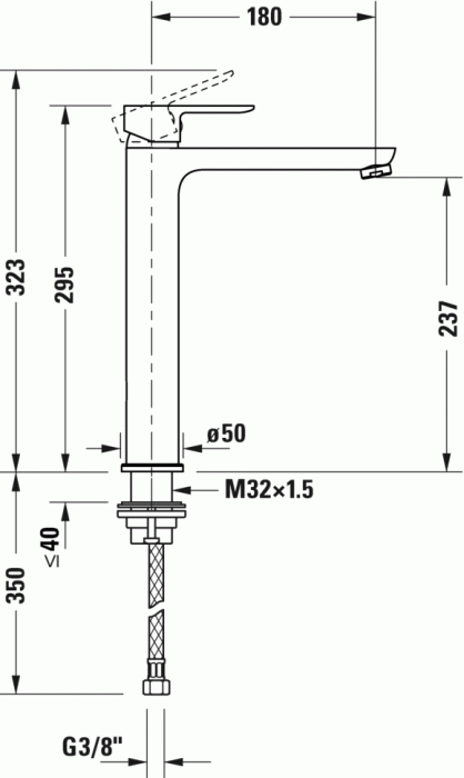 Duravit однорычажный смеситель для раковины, a.1, a11040002010 цвет: хром
