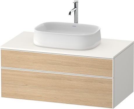 Duravit тумба подвесная с вырезом под раковину 550 мм х 1000 мм х 442 мм, zencha, ze4821030840000 цвет: натуральный дуб/белый суперматовый