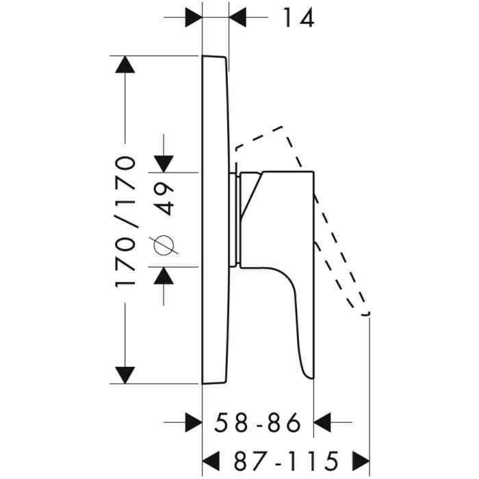 AXOR смеситель для душа, Citterio M, сталь арт. 34625800