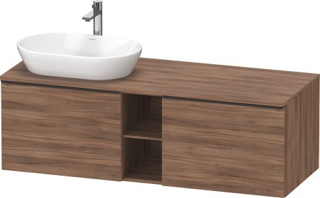 Duravit тумба подвесная под раковину слева 1400 мм х 550 мм и открытой полкой, d-neo, de4950l7979 цвет: орех натуральный