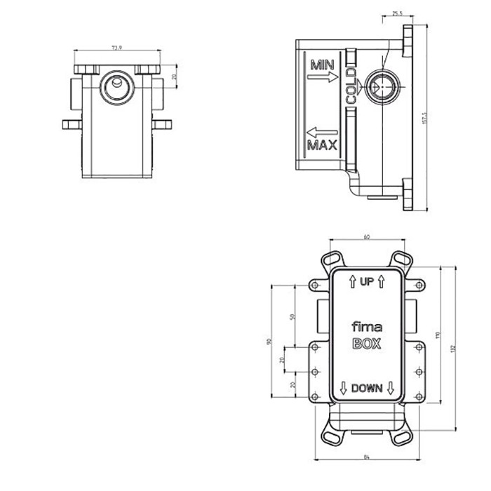Fima Carlo Frattini внутренняя часть смесителя, fimabox, арт. f3000