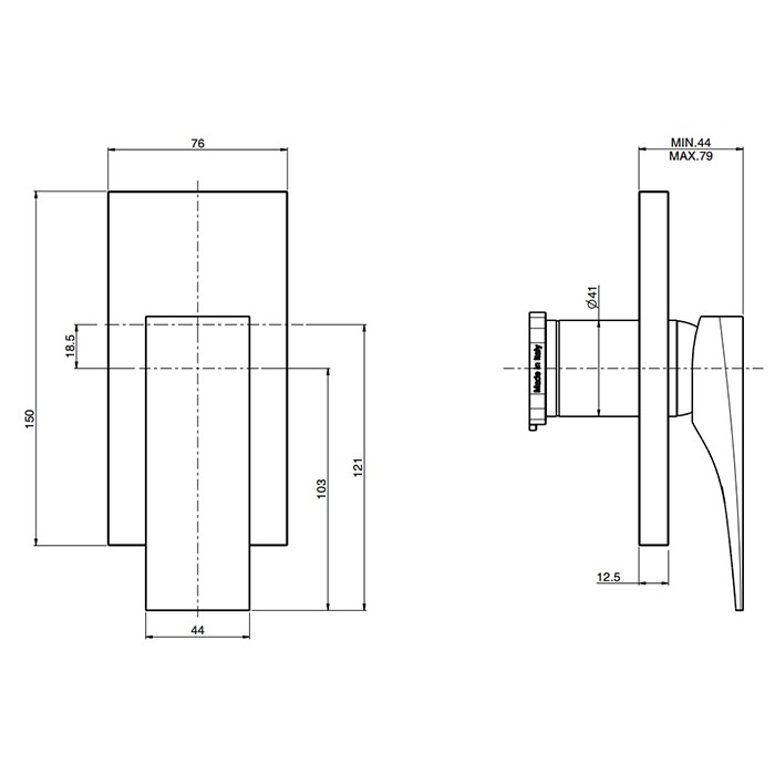 Fima Carlo Frattini смеситель для душа, встраиваемый, zeta, золото арт. f3969e1or