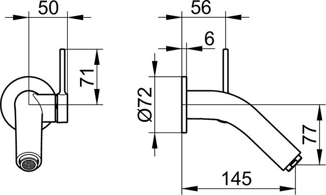 Keuco смеситель для раковины s вылет 198 мм, plan s, арт. 52916 010101