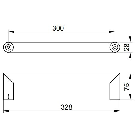Keuco поручень для ванной collection reva 328 мм, сollection reva, черный матовый арт. 12807 370000