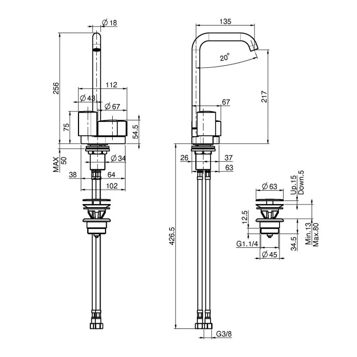 Fima Carlo Frattini смеситель для раковины, 1 отв., so, золото арт. f3171bor