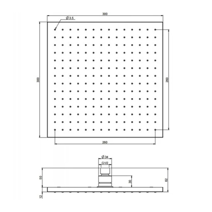 Fima Carlo Frattini верхний душ из латуни 30х30см., квадратный wellness, никель арт. f2216/2sn