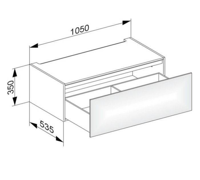 Keuco модуль нижнего шкафа для встройки снизу, с одним выдвижным ящиком, с внутренней светодиодной подсветкой, edition 11, антрацит арт. 31312 110100