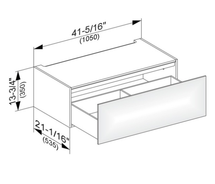 Keuco модуль нижнего шкафа для встройки снизу, с одним выдвижным ящиком, с внутренней светодиодной подсветкой, edition 11, антрацит арт. 31312 110100