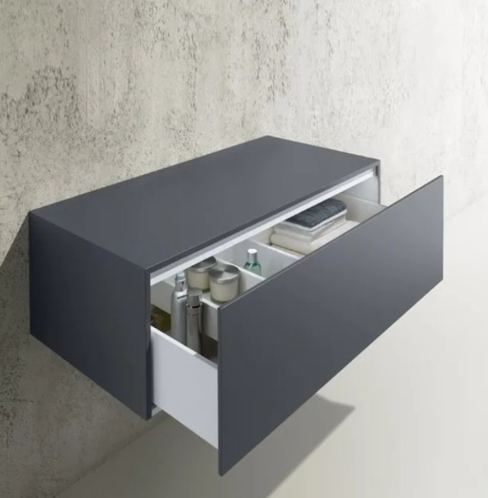 Keuco модуль нижнего шкафа для встройки снизу, с одним выдвижным ящиком, с внутренней светодиодной подсветкой, edition 11, антрацит арт. 31312 110100