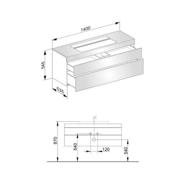Keuco тумба подвесная под раковину, edition 400, антрацит арт. 31583 390100