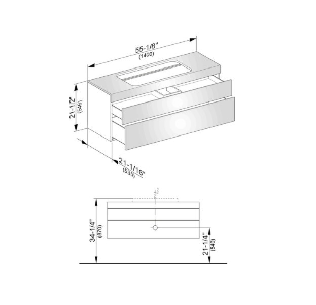 Keuco тумба подвесная под раковину, edition 400, антрацит арт. 31583 390100
