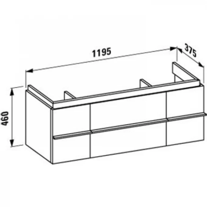 LAUFEN тумба под раковину с 2-я ящиками, CASE - 4.0130.2.075.519.1+1170.4