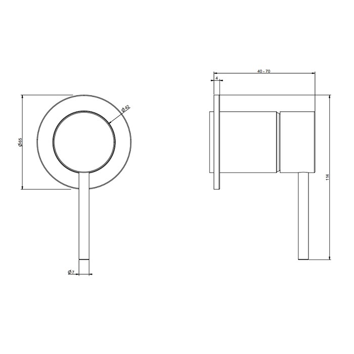 Gessi Смеситель для душа, встраиваемый, на 1/2", 1 источник (внешние части), 316, 54019#708 цвет: brushed copper pvd