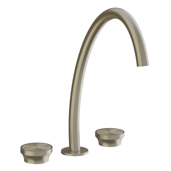 Gessi Смеситель для раковины высокий на 3 отв, без донного клапана, Origini, 66016#149 цвет: finox brushed nickel