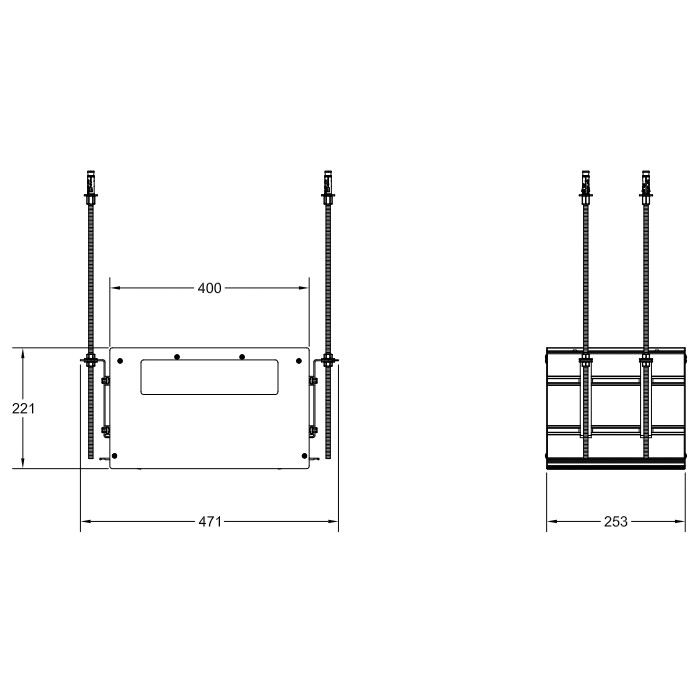 Gessi Профиль линейный 250 мм, для 1 модуля, установка Shift-Fix, Binario, 61002#299 цвет: black xl