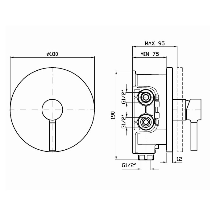 Zucchetti встроенный однорычажный смеситель для душа, для системы zeta, pan, хром арт. zp6090 r97800