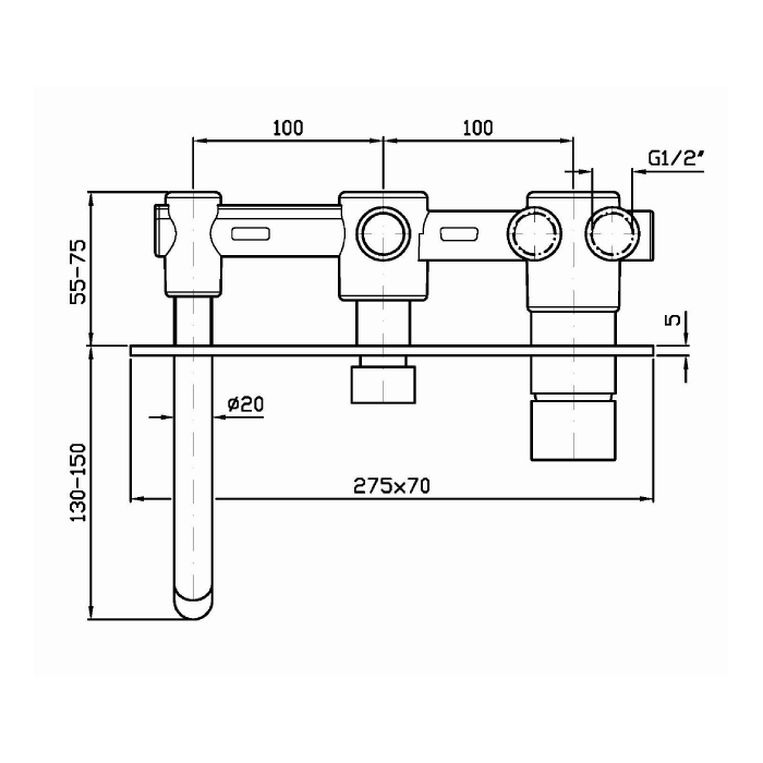 Zucchetti встроенный однорычажный смеситель для ванны, pan, хром арт. zp6640 r97913
