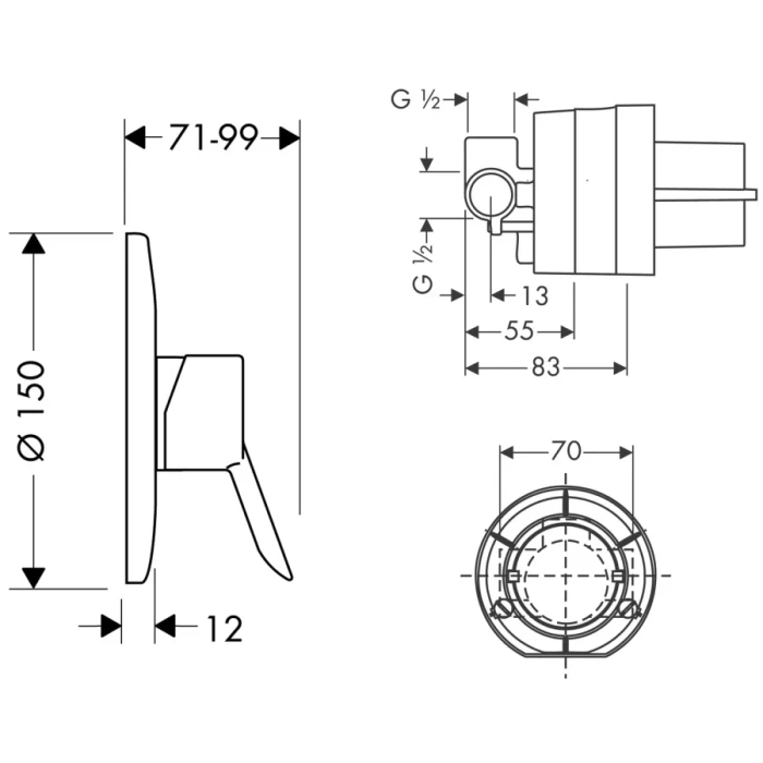 Hansgrohe смеситель для душа, Focus, хром арт. 31966000