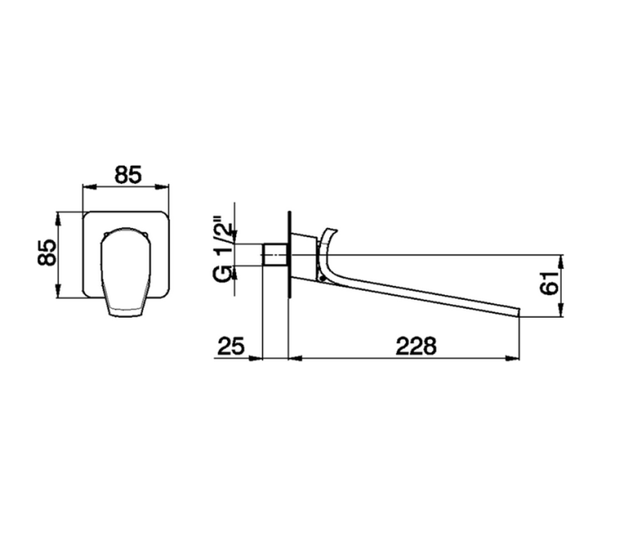 Cisal излив для наполнения ванны ka00024021 kawa цвет: хром