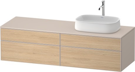 Duravit тумба подвесная с вырезом под раковину справа 550 мм х 1600 мм х 442 мм, zencha, ze4824r30830000 цвет: натуральный дуб/серо-коричневый суперматовый
