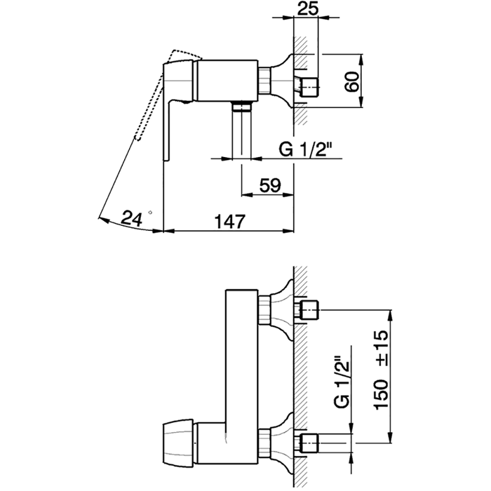 Cisal смеситель для душа однорычажный ch0004447e cherie, цвет: розовое золото