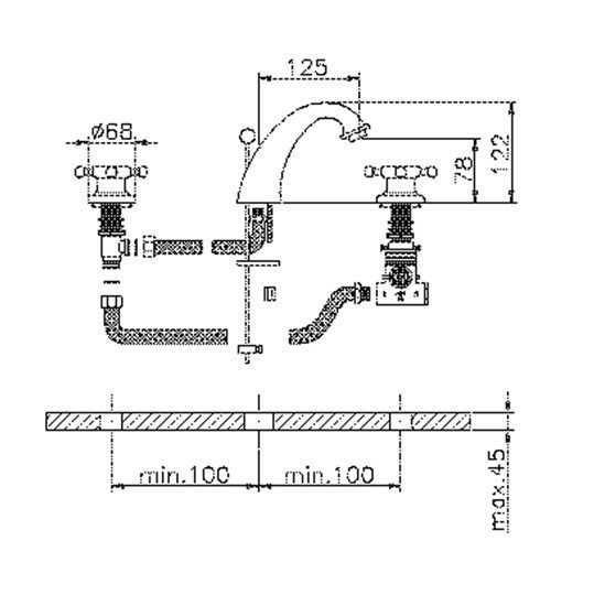 Cisal смеситель для раковины, vtt710102a huber victorian, цвет: satin brushed nickel