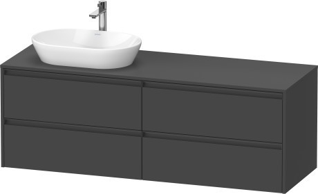 Duravit тумба подвесная под раковину слева 550 мм х 1600 мм х 568 мм, ketho.2, k24899l49490000 цвет: графит матовый