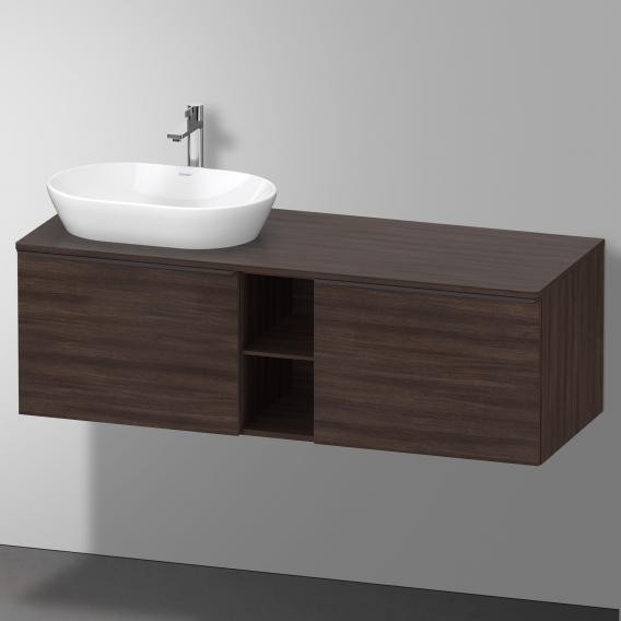 Duravit тумба подвесная под раковину слева 1400 мм х 550 мм и открытой полкой, d-neo, de4950l5353 цвет: каштан темный