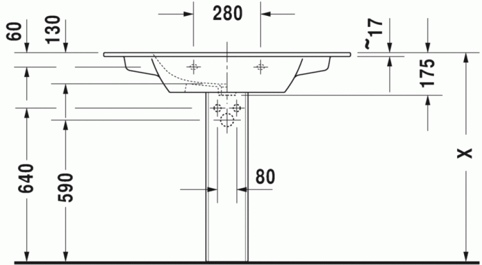 Duravit раковина с 1 отверстием под смеситель, с переливом, me by starck, 23361000001 цвет: белый
