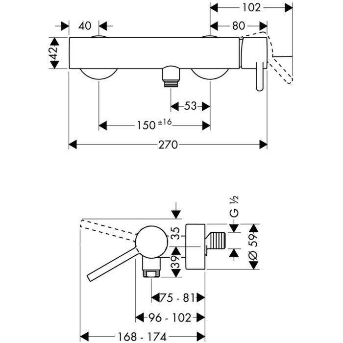 AXOR смеситель для душа, Starck, красное золото арт. 10611300