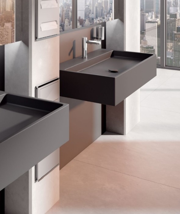 Keuco смеситель электронный для раковины питание от батареек, вылет 166 мм, ixmo, хром арт. 59511 011100