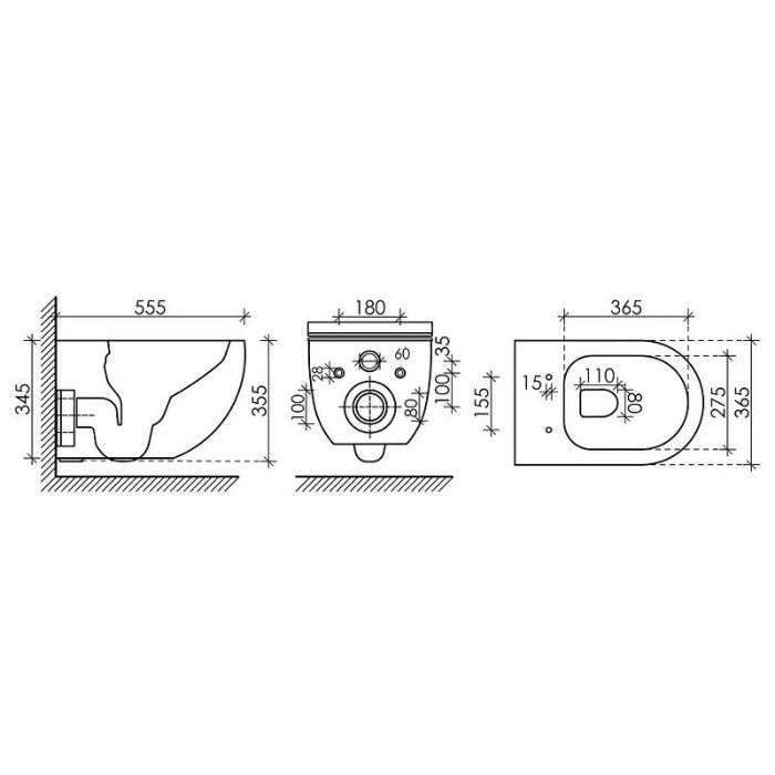 Ceramicanova подвесной унитаз с сиденьем long, cn3015 цвет: белый