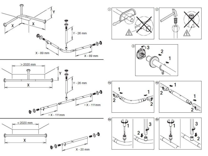 Keuco набор штанг для душевой шторки для квадратного душа 100х100 см, plan, хром арт. 14940 011000