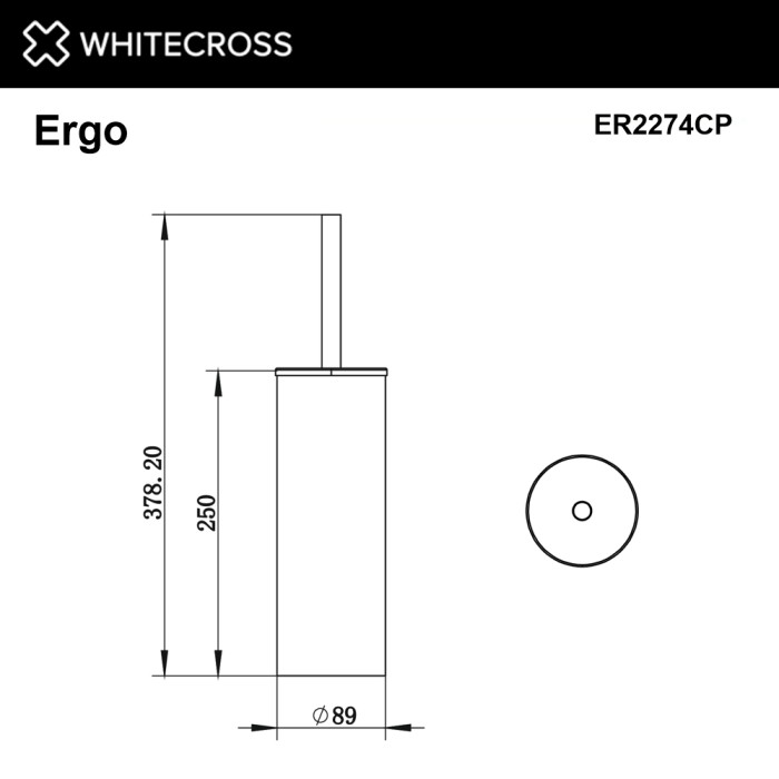 Ершик для унитаза, напольный, Whitecross Ergo, медь арт. ER2274CP