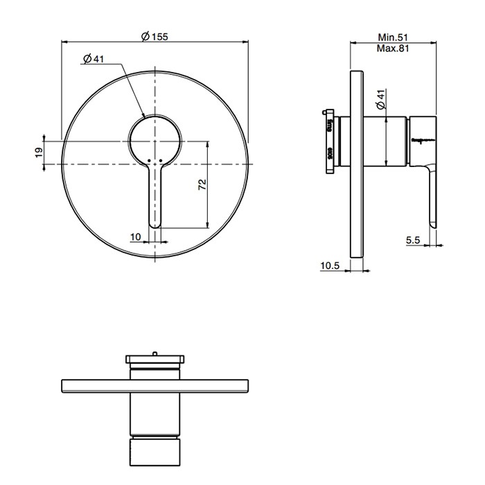 Fima Carlo Frattini смеситель для душа, встраиваемый, snap, хром арт. f3119x1cr