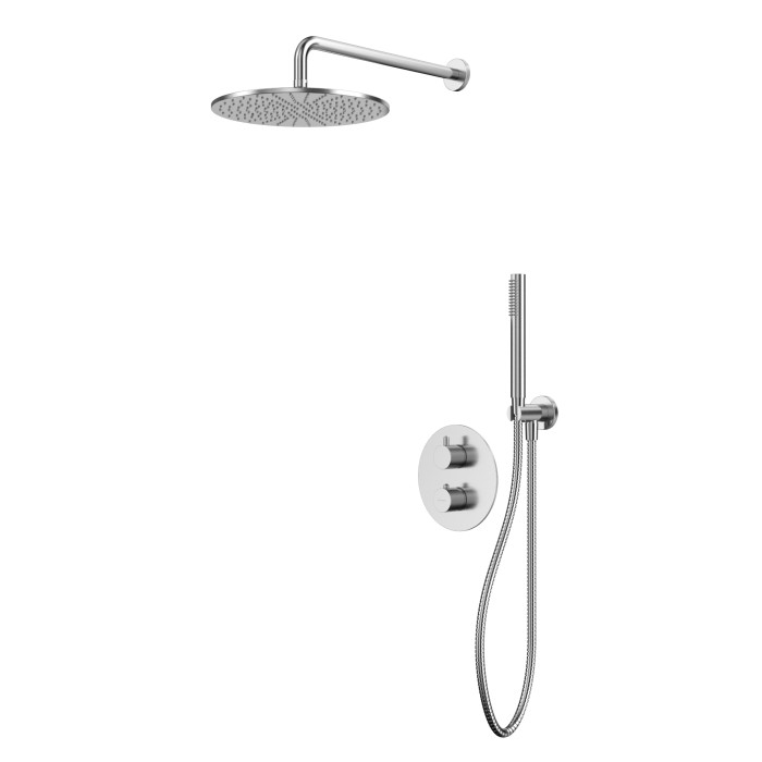 Термостатическая душевая система скрытого монтажа, Whitecross Y brushed nickel, брашированный никель арт. YSET08NIB