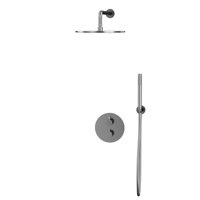 Термостатическая душевая система скрытого монтажа, Whitecross Y brushed nickel, брашированный никель арт. YSET08NIB