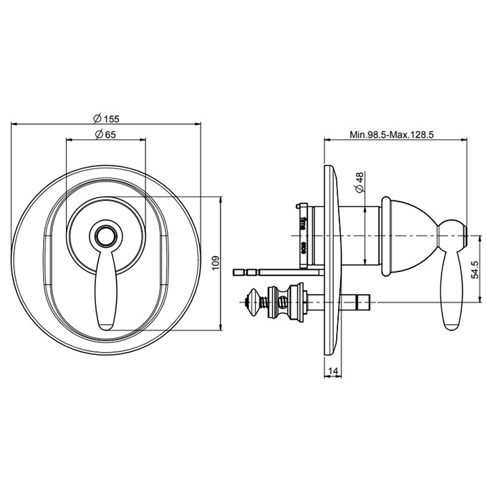 Fima Carlo Frattini смеситель для душа, встраиваемый, с переключателем на 2 выхода, olivia, золото арт. f5009x2or