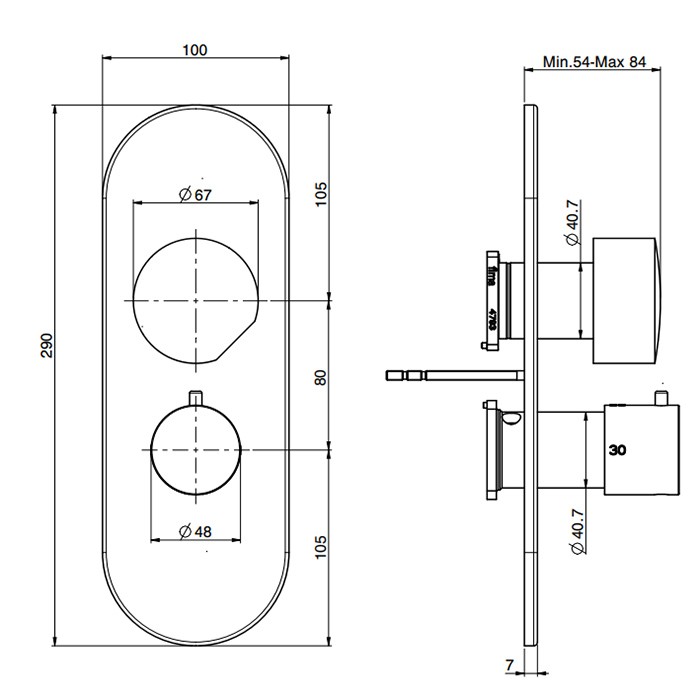 Fima Carlo Frattini смеситель для душа встроенный, термостатический, с переключателем на 2/3 источника, so, хром арт. f3189x7cr s2cr f4000