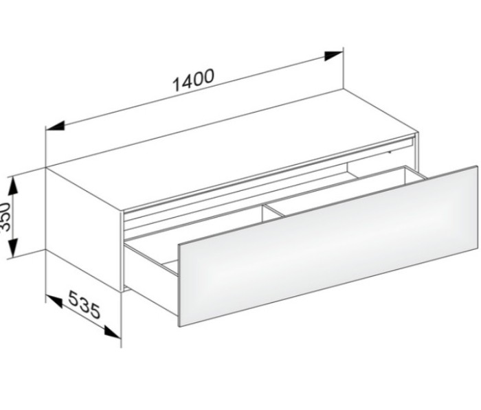 Keuco боковая тумба с одним выдвижным фронтом со светодиодной подсветкой, edition 11, антрацит арт. 31326 390100