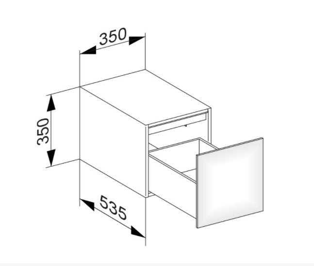 Keuco боковая тумба с одним выдвижным фронтом, edition 11, антрацит арт. 31320 390000