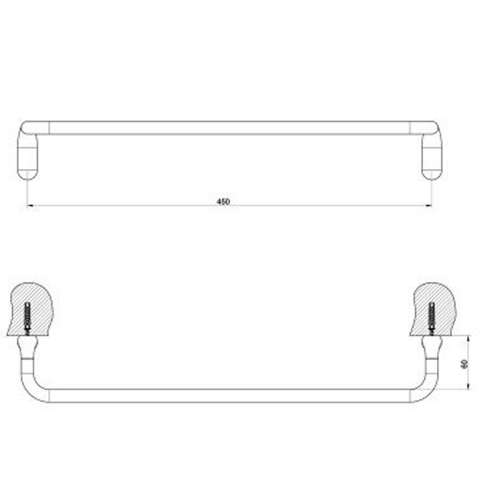 Gessi Полотенцедержатель 45см, подвесной, Goccia, 38100#079 цвет: белый
